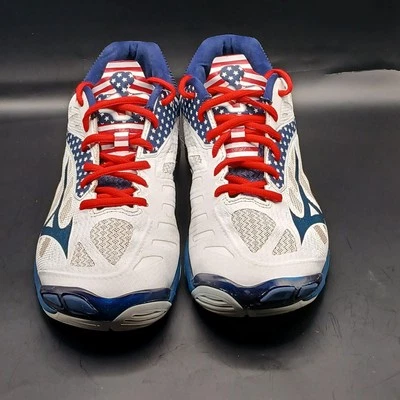 Mizuno Wave Lightning Z4 Mujer Talla 11 Color Rojo Blanco y Azul Foto 1 de 4