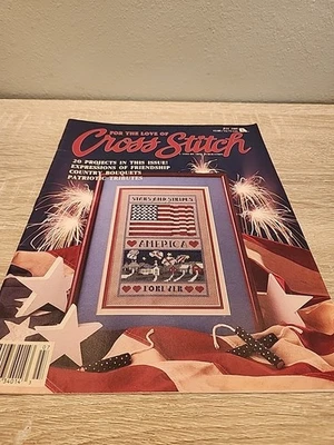 Patriotic USA Flag Heart sampler America Forever cross stitch pattern American - Image 1 of 2