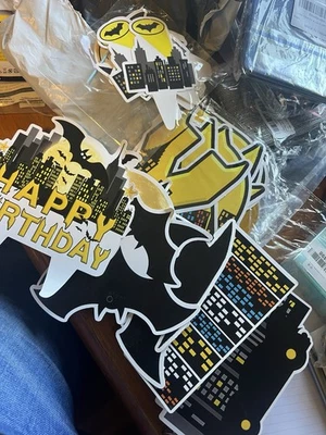 蝙蝠侠生日装饰派对用品套装气球横幅 — 第 1/4 张图片