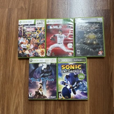  Xbox 360 Lot | UMvC3, Sonic Unleashed, BioShock 2, Sports + Blue Dragon (desc.) - Image 1 of 4