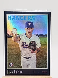 2024 Topps Archives Jack Leiter lámina negra RC Rangers #123 - Imagen 1 de 2