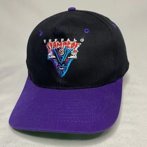 Cappello Vintage Buffalo Stampede Uomo Nero Viola Snapback RHL Twill RARO anni 90 1994 - Foto 1 di 7
