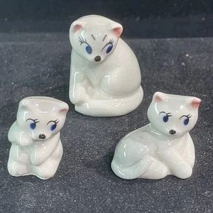 Wade Happy Families CATS set of 3 vintage ceramic miniature animals. whimsies - Picture 1 of 5