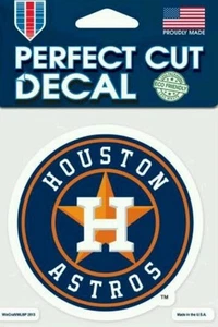 Houston Astros  Logo 4 x 4 Perfect Cut Car Decal See Description - Picture 1 of 1