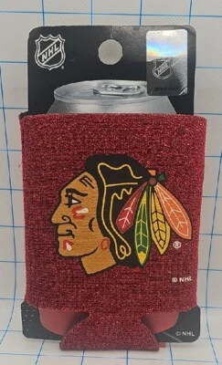 芝加哥黑鹰队 Can Koozie NOS 闪耀红色徽标 NHL 官方  — 第 1/4 张图片