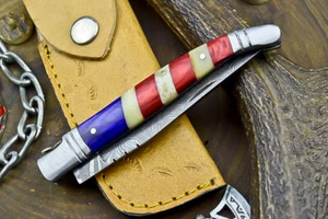 Custom Handmade Damascus Pocket Folding Knife - Modern Folding knives, UN-8733 - Picture 1 of 13