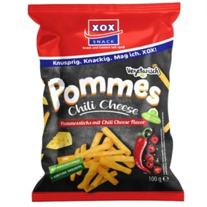 XOX Pommes Chili Cheese Maissnack mit pikanter Gewürzmischung 100g - Picture 1 of 1