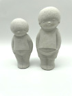 2 Figures Child Boys Marbell By Stone Type Belgium Original Label Sandstone Art