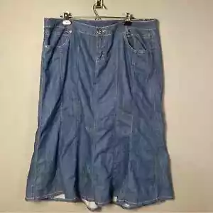 Venezia tiered long denim skirt maxi size 20W plus size cotton blend stretch - Picture 1 of 10