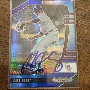 Cole Henry Auto 2020 Panini Prizm Draft Picks Prospect  Card PDP55 Nationals