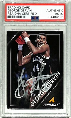 2013 Pinnacle Museum GEORGE GERVIN Signed Auto Spurs Card PSA/DNA Slabbed - Image 1 of 3
