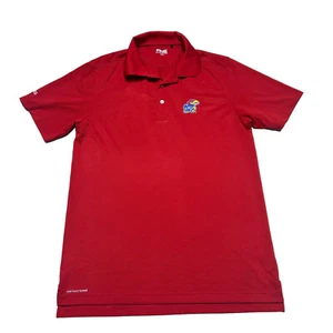 Ping Kansas Jayhawks Polo Shirt Mens Medium Red Golf Short Sleeve Performance - Picture 1 of 9