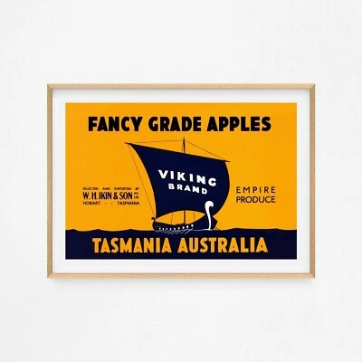 Impresión de póster de arte de pared vintage de publicidad de Apple de grado elegante. Gran decoración Foto 1 de 4