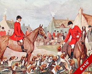 PYTCHLEY HOUNDS FOX HUNT HORSE EQUESTRIAN HUNTING ART PAINTING REAL CANVAS PRINT - Picture 1 of 1