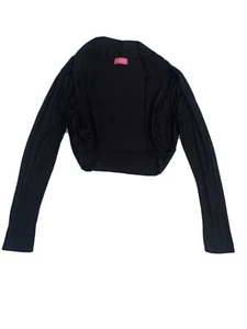 Cárdigan bolero liso recortado de manga larga negro para mujer S-M - Imagen 1 de 5