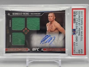 2017 Topps UFC Georges St-Pierre Signature Swatch TRIPLE Relic EMERALD AUTO 1/1❗ - Bild 1 von 3