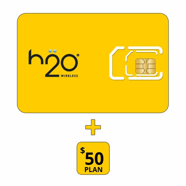 H2O $50 Unlimited plan + Sim Card + First month - Image 1 of 1