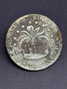 Boliva - 8 suole - 1863 (PTS FP) argento - Foto 1 di 2