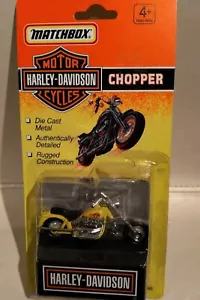 NEW 1993 Matchbox Harley Davidson 1:18 Chopper Motorcycle Die Cast Metal Yellow - Picture 1 of 8