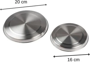 Fackelmann 2 Pack Hob Covers Stainless Steel Silver 20cm & 16cm - SOLD AS SHOWN - Picture 1 of 3