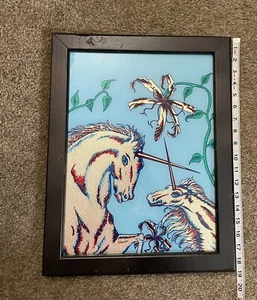 Vintage Unicorn Glitter Wall Art - Picture 1 of 2