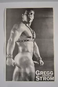 Póster artístico vintage Gregg Strom en blanco y negro desnudo interés gay 1989 culturista erótico - Imagen 1 de 13