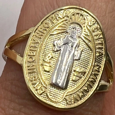 GOLd OVAL 14k santa san st benito Benedict Senita ring Size 7 ask 4 5 6 8 9 10 - Image 1 of 4