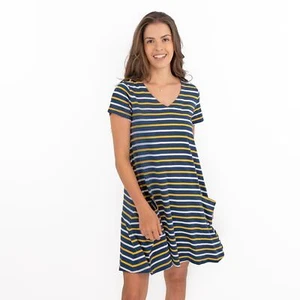 Seasalt Dress Womens Navy Blue Breton Stripe Tunic Swing Relaxed Summer Holiday - Picture 1 of 9