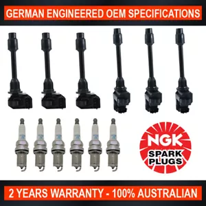 6x NGK Platinum Spark Plugs & 6x SWAN Ignition Coils for Nissan Maxima A32 95-99 - Picture 1 of 12