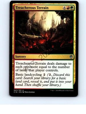 Treacherous Terrain #47 Uncommon Commander 2016 MTG MP Moderate played (Surface) - Image 1 of 2