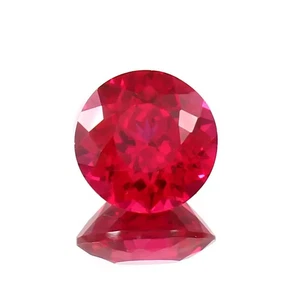 7.01 Ct Natural Blood Red Ruby Round Cut Loose Faceted Gemstone - Picture 1 of 6