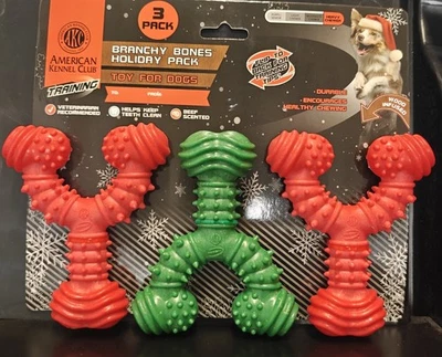 Juego de 3 golosinas para perros American Kennel Club Branch Bones paquete de vacaciones Foto 1 de 2