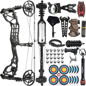 Dual-Use Compound Bow Alloy Steel Ball 20-70lbs Shooting Target RH LH Archery - Picture 1 of 15