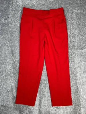 Calça Ann Taylor The Easy Ankle Feminina Grande Vermelha Elástica Cintura Alta Cônica Nova - Imagem 1 de 4