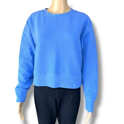 Sudadera deportiva corta Danskin para mujer manga larga pulóver azul pequeña  Foto 1 de 4