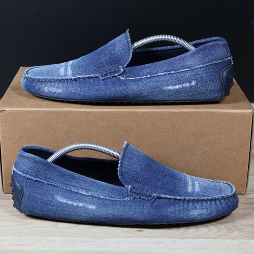 TOD’S Mocassini Tods Shoes Uomo Tg 10 5 Blu Denim Mocassini Guida Casual Made In Italy