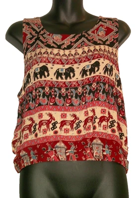 Forever 21 Juniors Large Boho Cropped Sleeveless Top with Open Back - Image 1 of 4