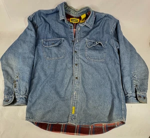 Vintage Stanley Blue Jean Denim Barn Farm Flannel Lined Jacket Mens Size Large - Picture 1 of 17