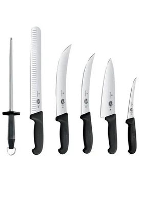 Conjunto de facas Victorinox 6 peças, fatiador, címetro, chef, desossa, quebra, aço - Imagem 1 de 4