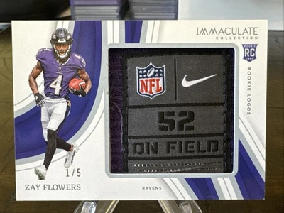 Zay Flowers 2023 Panini Immaculate Football Rookie Logos Laundry Tag!🔥1/5🔥 RC - Image 1 of 4