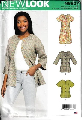 Button Front Mini Dress & Tunic Top Size 10-22 Sewing Pattern - Image 1 of 4