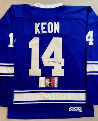 TORONTO MAPLE LEAFS- DAVE KEON AUTOGRAPH #14 BLUE CCM JERSEY JSA CB31548 - Image 1 of 4