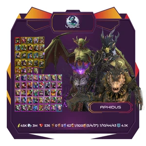 RaidShadowLegends|1Myt|21Leg|Aphidus|Krokmar|Mashalled|Helicath|Tormin|45K⚡️ - Imagen 1 de 1