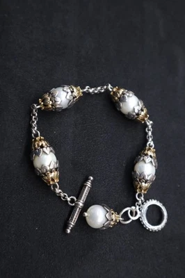 Konstantino Pulsera de Plata Esterlina de Plata Esterlina de 18 K Tamaño de Muñeca de 7" Foto 1 de 4