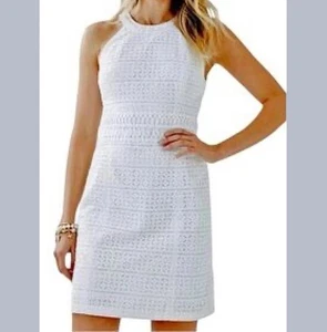 Lilly Pulitzer Ashlyn Resort weißes Etuikleid mit Ösen Damengröße 2 Baumwolle - Bild 1 von 6