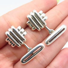 925 Sterling Silver Vintage Italy Ribbed Cufflinks