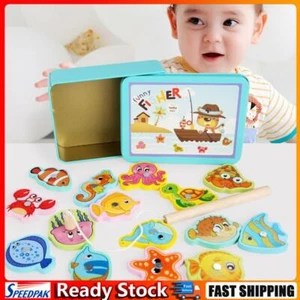 Wooden Magnetic Fishing Toys Kids Educational Magnet Puzzle Game Children Gifts - Picture 1 of 9