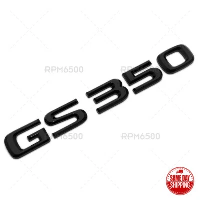 Lexus Trunk Gloss Black GS 350 Letter Logo Badge 3D Decal Emblem Replace F-Sport Foto 1 de 4