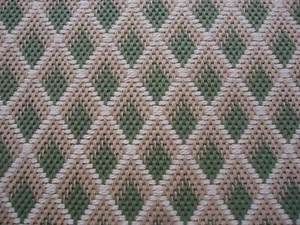 Designer Fabric Sample GREEFF Hammerick Diamond 26" SQ Pattern Cotton Green G14 - Picture 1 of 4