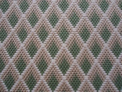 Designer Fabric Sample GREEFF Hammerick Diamond 26" SQ Pattern Cotton Green G14 - Image 1 of 4